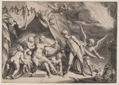 Venus y Marte descubiertos por Apolo de Jacob Matham