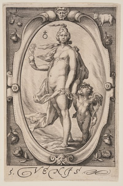 Venus, de Los siete planetas de Jacob Matham