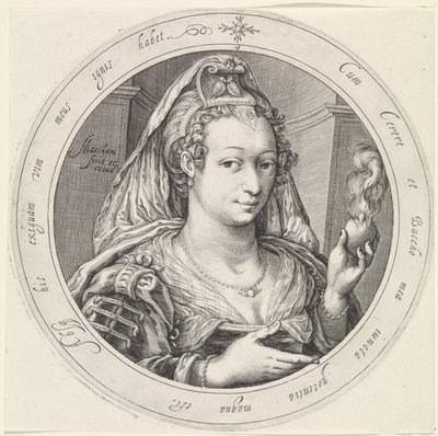 Venus con un corazón ardiente Venus, Baco y Ceres (título de la serie) de Jacob Matham