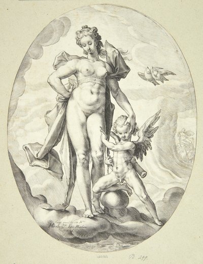 Venus y Amor de Jacob Matham