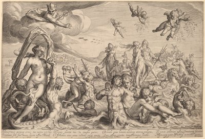 El triunfo de Neptuno y Tetis de Jacob Matham, after Bartholomaeus Spranger