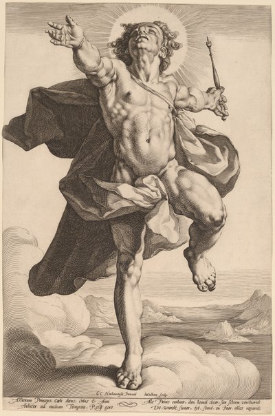 Apolo como Sol de Jacob Matham, after Cornelis Cornelisz van Haarlem