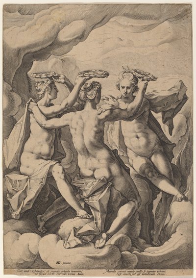 Las tres gracias de Jacob Matham, after Hendrick Goltzius