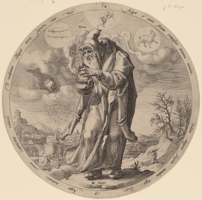 Invierno de Jacob Matham after Hendrik Goltzius
