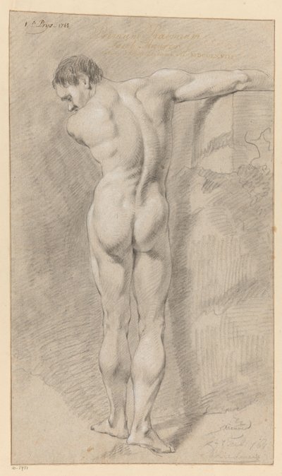 Desnudo masculino de pie, visto desde atrás (1er premio 1768) de Jacob Maurer