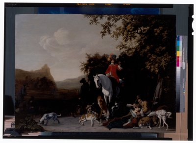 Escena de caza con figuras en reposo de Jacob Lucasz Ochtervelt