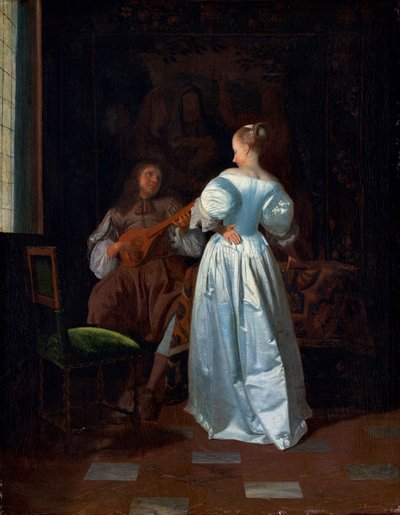 La Serenata, c.1669 (óleo sobre lienzo) de Jacob Ochtervelt