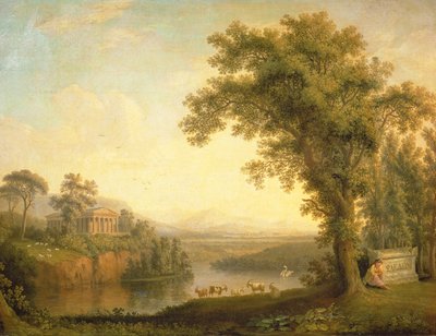 Paisaje antiguo con la tumba de Faetón, 1785 de Jacob Philippe Hackert