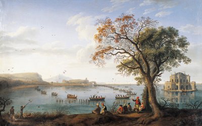 Caza de fochas en el lago Fusano de Jacob Philippe Hackert