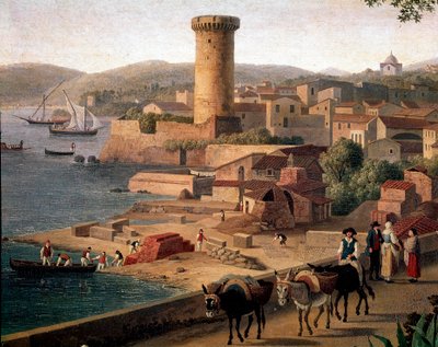 Paisaje de Gaeta (Gaete) con fábrica de ladrillos (detalle) de Jacob Philippe Hackert