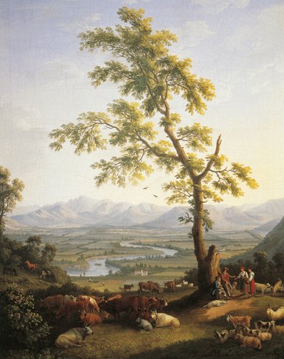 Primavera, vista de Volturno y Matese de Jacob Philippe Hackert