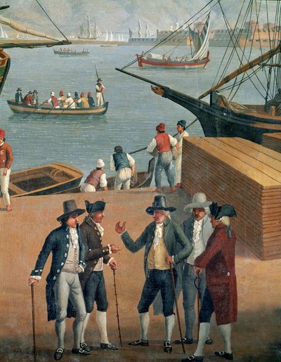Vista del puerto de Messina (detalle) de Jacob Philippe Hackert