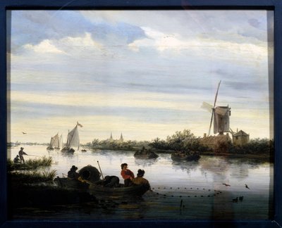 Paisaje con molino de viento. Pintura de Jacob Van Ruisdael de Jacob Salomonsz. Ruysdael
