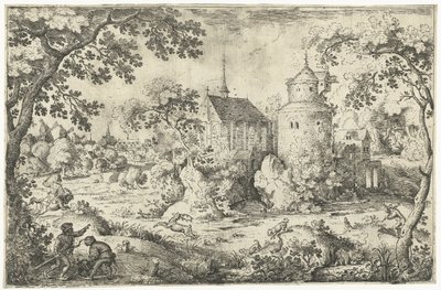 Caza de ciervos en una ermita Dos escenas de caza de ciervos (título de la serie) de Jacob Savery (I)