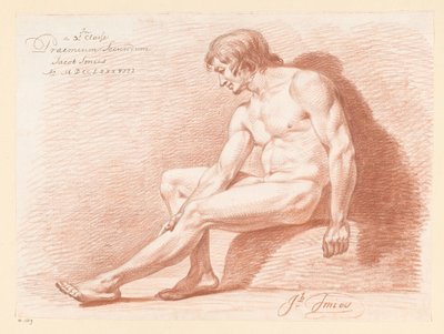 Desnudo masculino sentado, vista lateral (2º premio 1788) de Jacob Smies