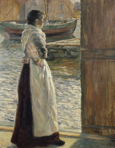 Mujer del pescador (óleo sobre lienzo) de Jacob Sømme
