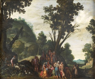 El encuentro de Jacob y Esaú (Génesis 33) de Jacob Symonsz Pynas (attributed to)