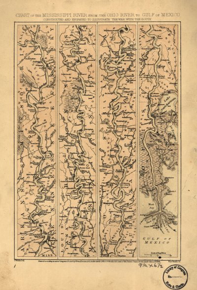 Carta del río Misisipi desde el río Ohio hasta el Golfo de México LOC 99447139 de Jacob Wells