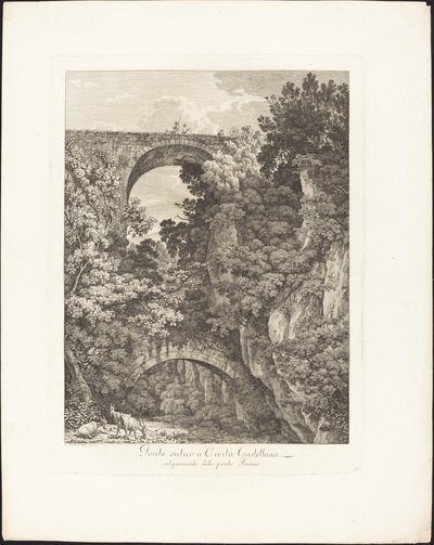 Ponte antico a Cività Castellana, vulgarmente dicho ponte Terano de Jacob Wilhelm Mechau