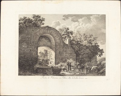 Porta di Falerium ahora Fallari ciudad destruida etrusca de Jacob Wilhelm Mechau