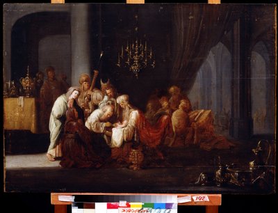 La Circuncisión. Pintura de Jacob Willemsz de Wet, el viejo (ca. 1630 - después de 1675). Óleo sobre madera, 91 x 64 cm. Arte holandés, estilo barroco. Museo del Lejano Oriente, Khabarovsk. de Jacob Willemsz de (c.1630 after 1675) Wet
