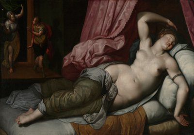 París siendo admitido en la alcoba de Helena de Jacob de Backer