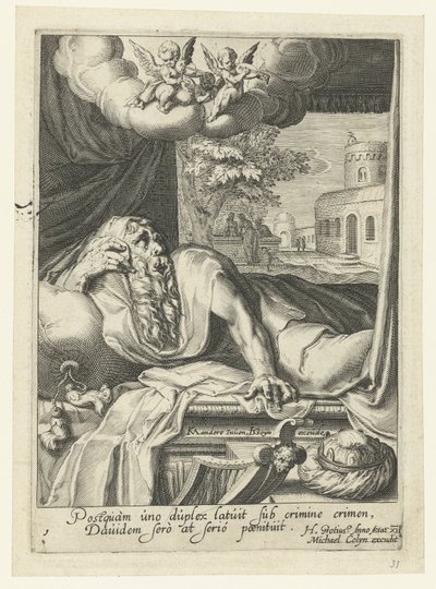 David como un pecador arrepentido Ocho pecadores arrepentidos del Antiguo y Nuevo Testamento (título de la serie) de Jacob de Gheyn (II) (workshop of)