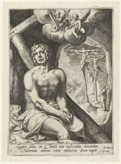 El buen asesino como pecador arrepentido Ocho pecadores arrepentidos del Antiguo y Nuevo Testamento (título de la serie) de Jacob de Gheyn (II) (workshop of)
