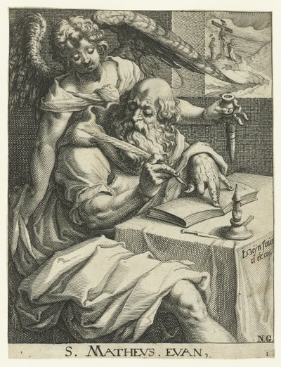 evangelista mateo Los cuatro evangelistas (título de la serie) de Jacob de Gheyn (II) (workshop of)