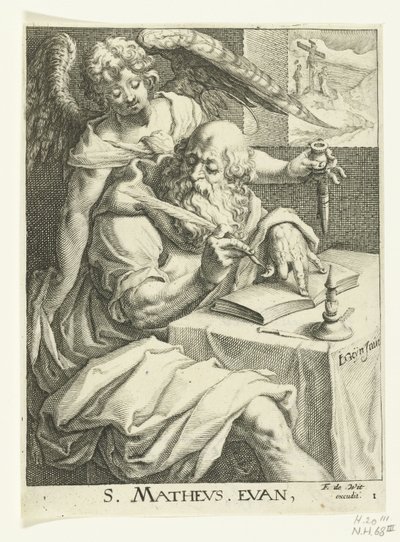 evangelista mateo Los cuatro evangelistas (título de la serie) de Jacob de Gheyn (II) (workshop of)