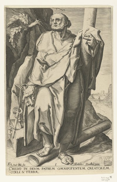 Apóstol Pedro Cristo, los Doce Apóstoles y San Pablo (título de la serie) de Jacob de Gheyn (II)