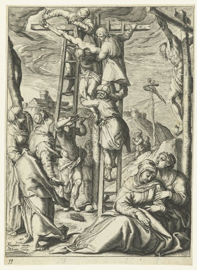 El Descendimiento de la Cruz El sufrimiento de Cristo (título de la serie) de Jacob de Gheyn (II)