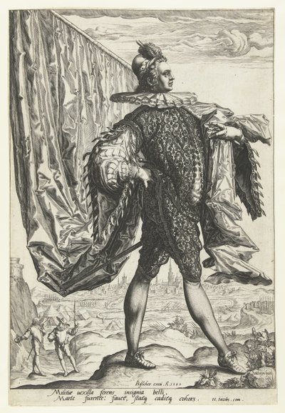 Oficiales en dobletes de Peascod vaandrig de Jacob de Gheyn (II)