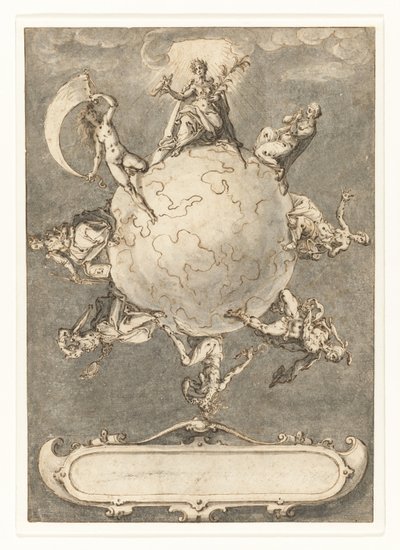Diseño del último grabado de la serie Omnium rerum vicissitudo est de Jacob de Gheyn (II)