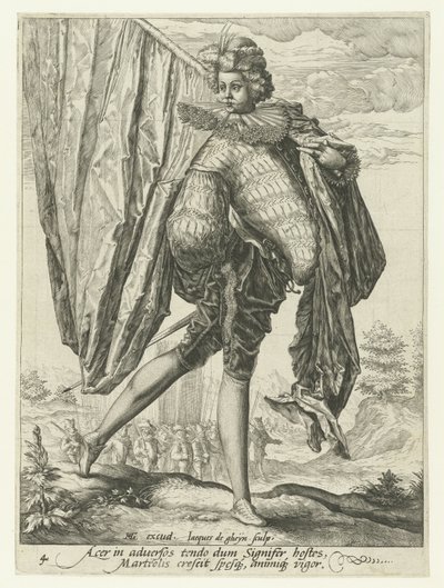 bandera Oficiales y soldados (título de la serie) de Jacob de Gheyn (II)
