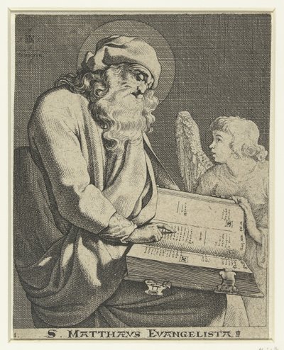 Evangelista Mattheüs S. Matthaeus Evangelista (título sobre el objeto) de Jacob de Gheyn (III)