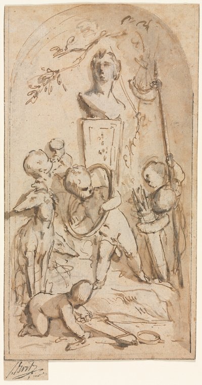 Bust of Diana with Putti and Hunting Attributes de Jacob de Wit