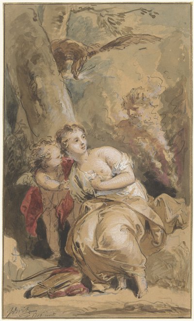 Calisto, Amor y Júpiter con el águila de Jacob de Wit