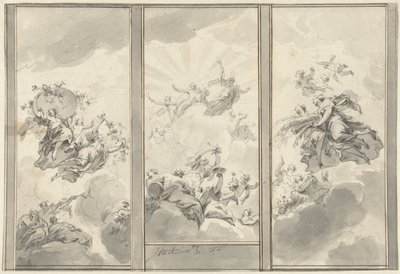 Diseño para una decoración de techo de tres piezas. de Jacob de Wit