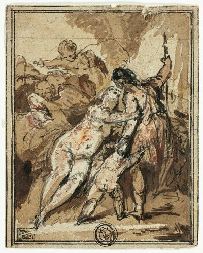 Venus tratando de retener a Adonis de Jacob de Wit