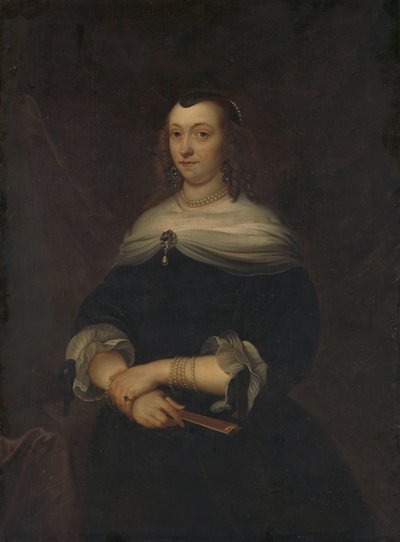 Retrato de mujer, se cree que es Lucrecia Boudaen (1616-1663), esposa de Jean Ortt y segunda esposa de Christoffel van Gangelt de Jacob van Loo (copy after)