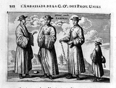 Lamas de China, de un relato de una embajada holandesa a China de Jacob van Meurs