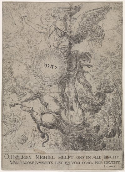 San Miguel guarda las puertas del cielo de Jacob van Oost (I)