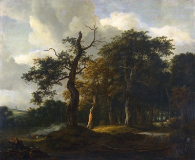 Un camino a través de un bosque de robles de Jacob van Ruisdael