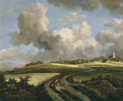 Sendero a través de campos de trigo cerca de Zuider Zee de Jacob van Ruisdael