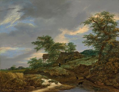 Paisaje de dunas con una casa y un palomar de Jacob van Ruisdael