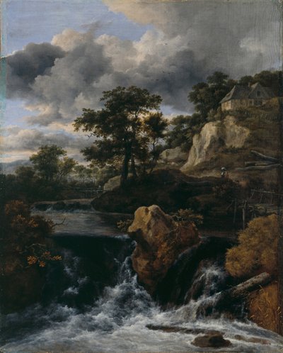 Paisaje montañoso con una cascada de Jacob van Ruisdael