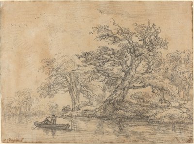 Árboles viejos a lo largo de un banco de Jacob van Ruisdael