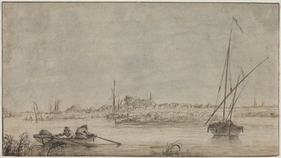 Vista de Dordrecht desde el Río, 1775-1815 de Jacob van Strij
