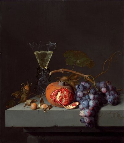 Naturaleza muerta con frutas, 1675 de Jacob van Walscapelle